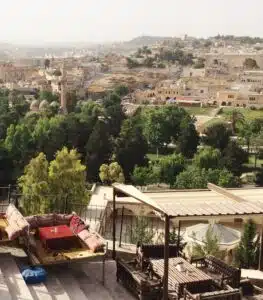 The city of Urfa, northeast of Kobane on the Turkish side of the border.